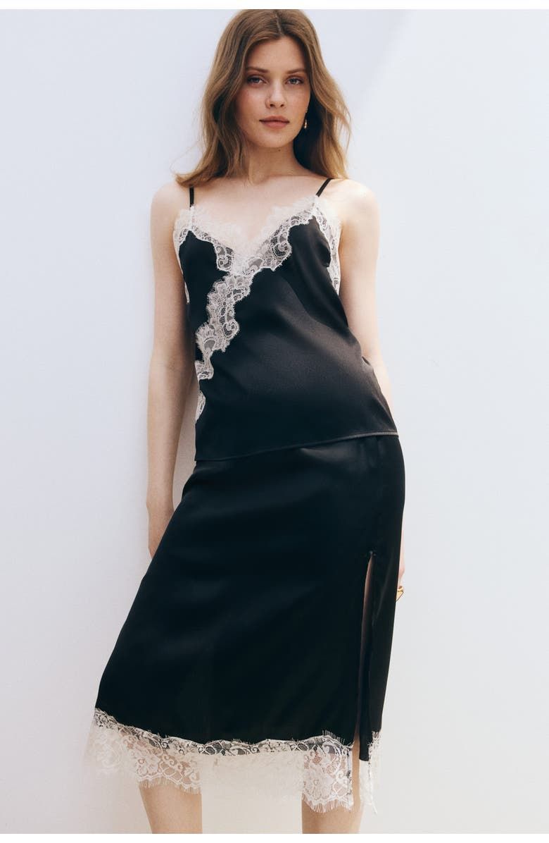 Lace-Trimmed Skirt