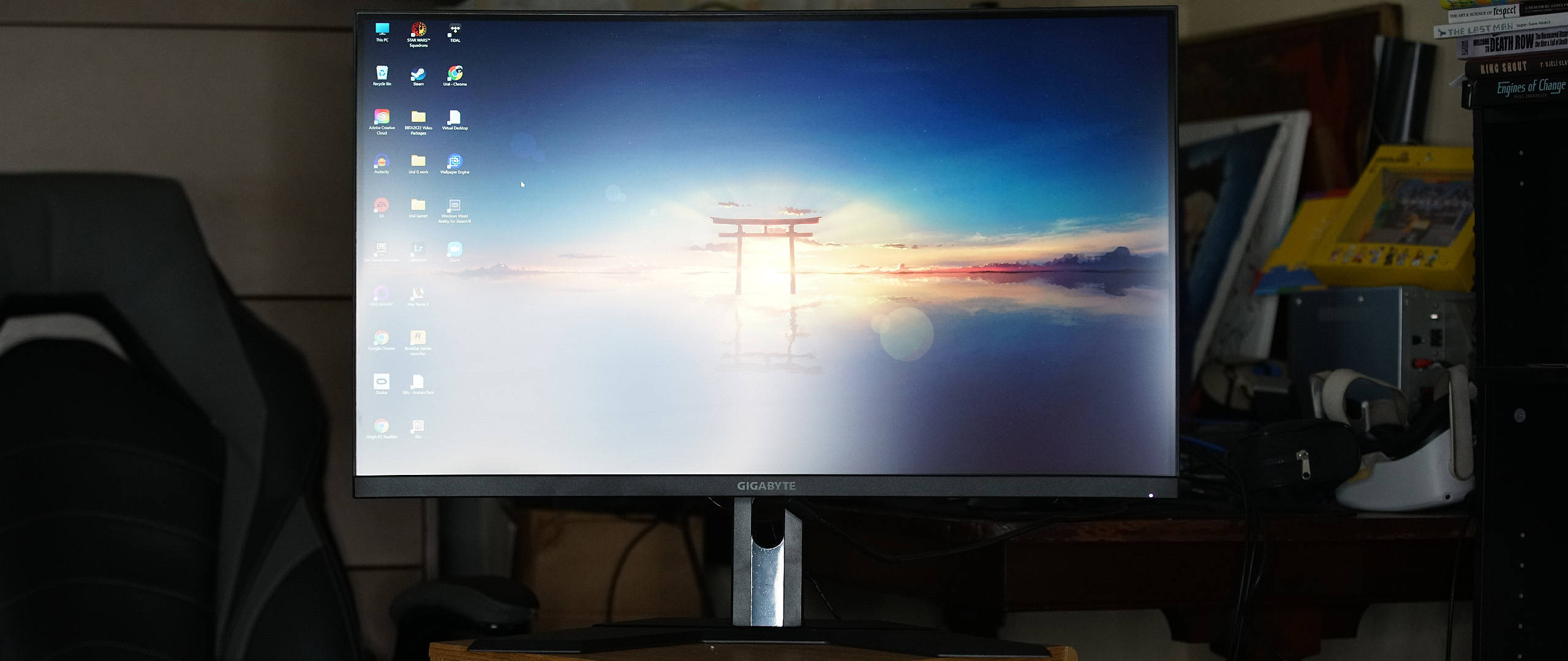 A Gigabyte M32UC gaming monitor