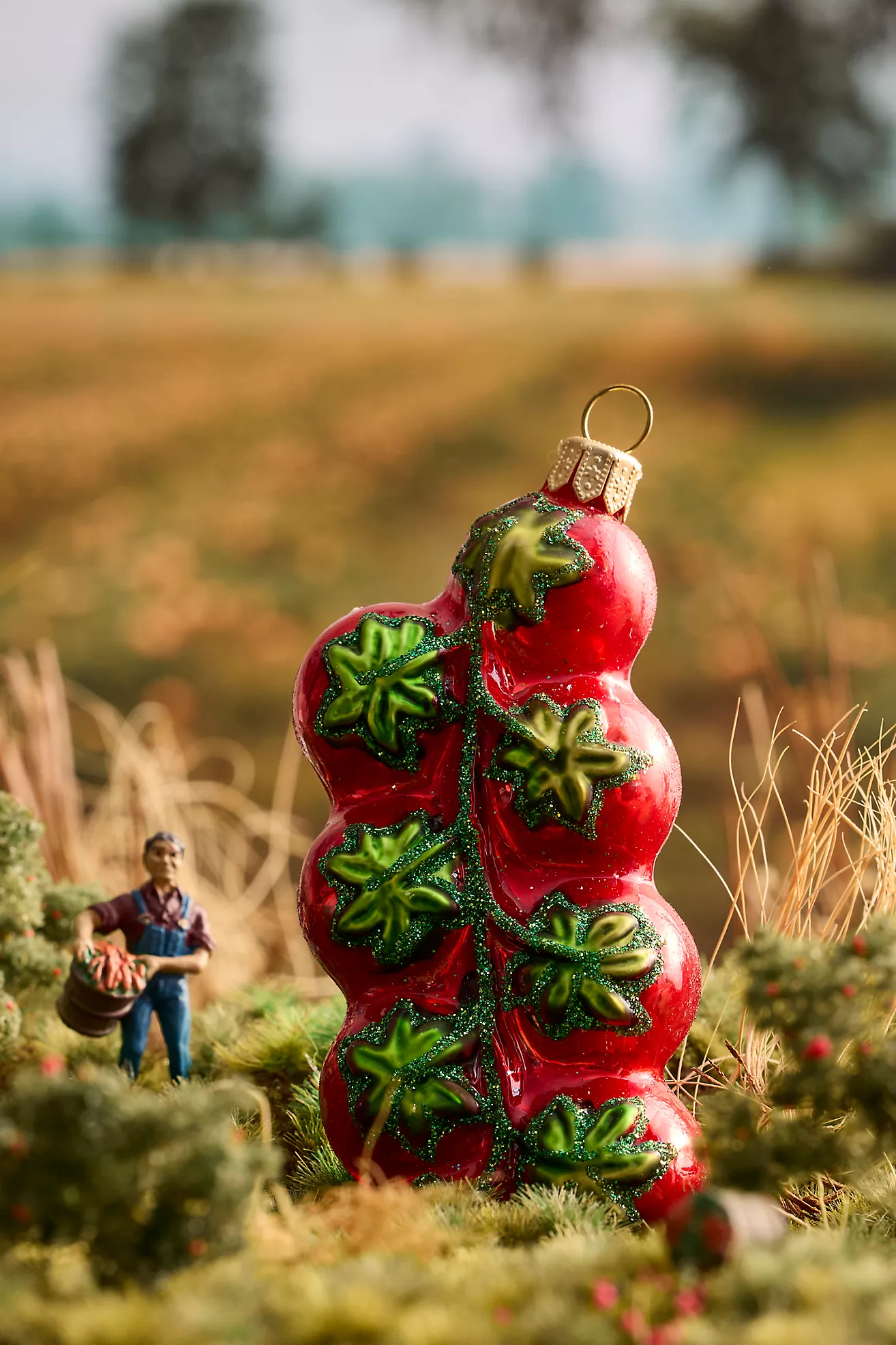 Tomato Vine Glass Ornament