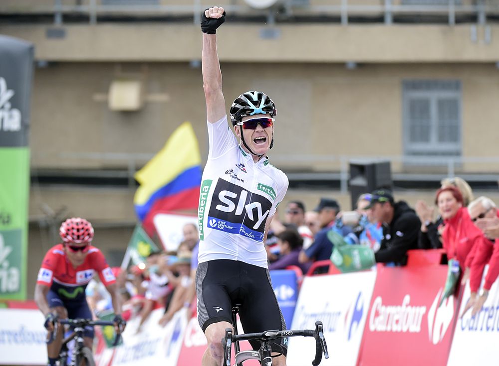 Chris Froome (Sky) wins stage 11 of the 2016 Vuelta a Espa&ntilde;a