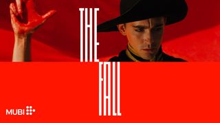 A promotional image for the 4k restoration of The Fall in collaboration with Mubi, showing Lee Pace's character holding up his hand,