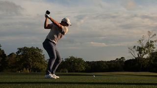 Rory McIlroy of Northern Ireland hits his tee shot on the 14th hole during the second round of the Texas Children's Houston Open 2025 in March 2025
