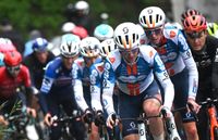 Chris Hamilton does the hard work for Dsm-firmenich PostNL at the Giro d'Italia