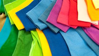 Cricut shirt design: coloured t-shirts spread out