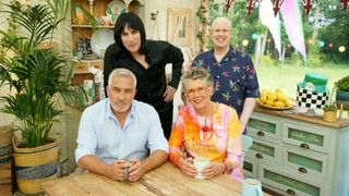 Paul Hollywood and Prue Leith (bottom, left to right) are judging Great British Bake Off 2022 with Noel Fielding and Matt Lucas as the presenters