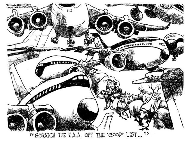 Editorial cartoon FAA Santa&amp;amp;rsquo;s list