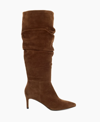 Dune Slouchings Tan Suede Knee High Boots