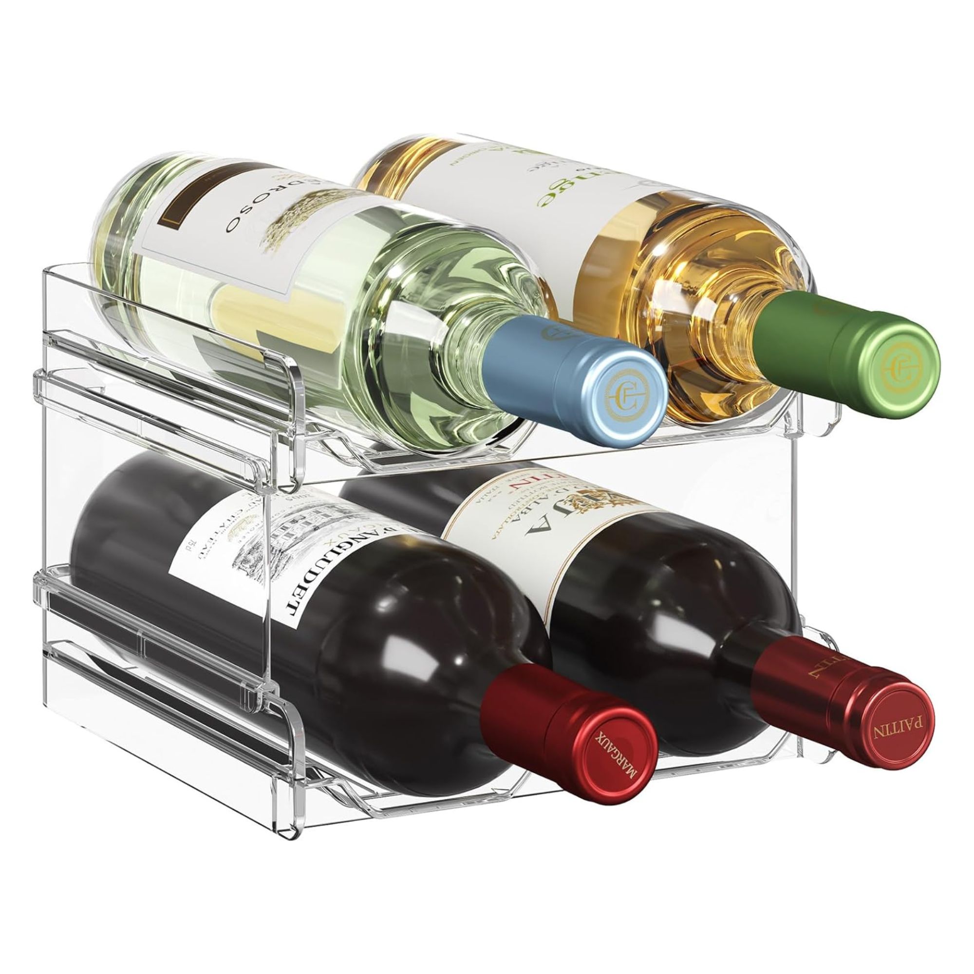 Lifewit, Plastic Stackable Wine Rack for 4 Bottles