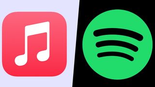 Listing image for Apple Music and Spotify logos side-by-side