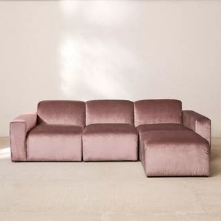 A pink modular couch