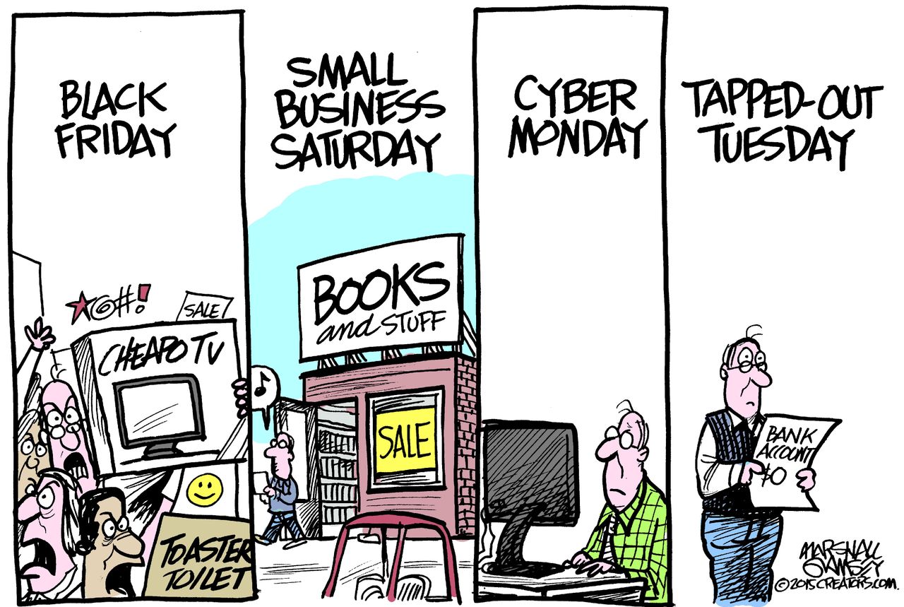 Editorial cartoon U.S. Black&amp;amp;nbsp;Friday&amp;amp;nbsp;Economy