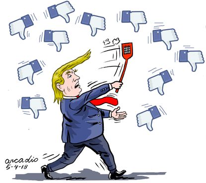 Political cartoon U.S. Trump approval