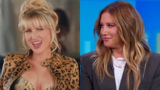 Meghan Trainor is shown in her "Get in Girl" music video, and Ashley Tisdale is shown on Good Morning America.