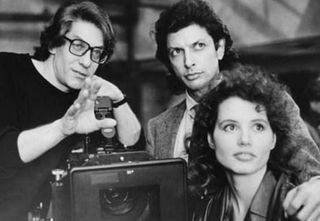 From left, Director David Cronenberg, Jeff Goldblum and Geena Davis in the 1986 remake of "The Fly."