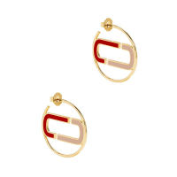 Marc Jacobs Enamelled Logo Gold-Plated Hoop Earrings: was £179now £120 at Harvey Nichols (save £59)