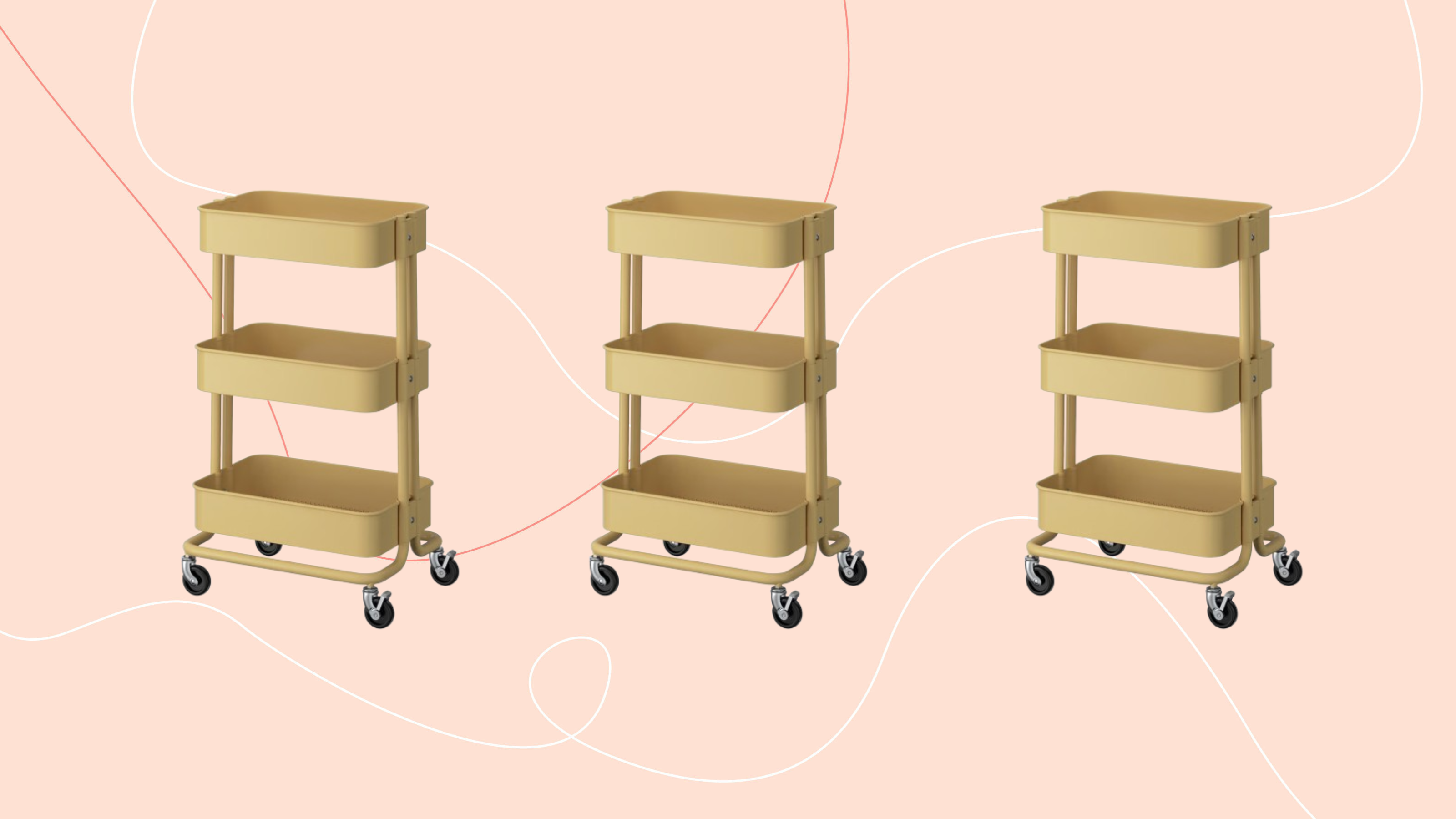RÅSKOG trolley in butter yellow.