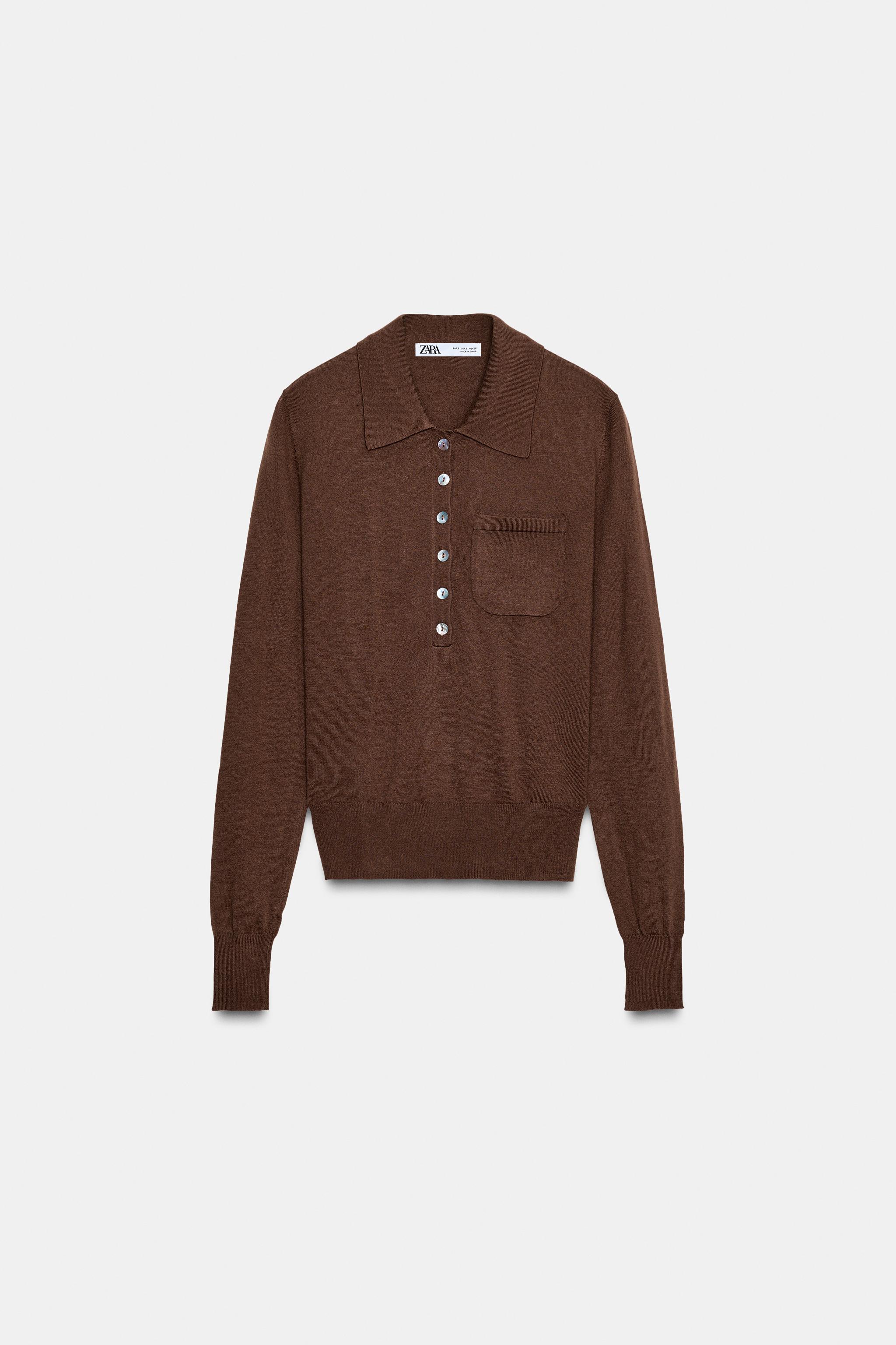 Wool Polo Sweater With Pocket