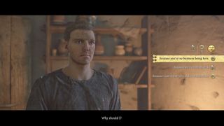 Weighing up dialogue options to get access to medicine in Kingdom Come: Deliverance 2