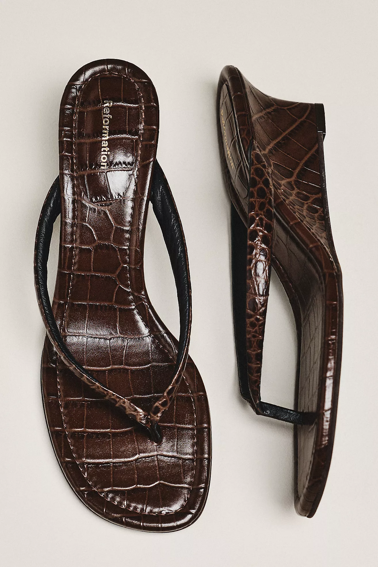 Reformation Amelia Flip-Flop Wedges