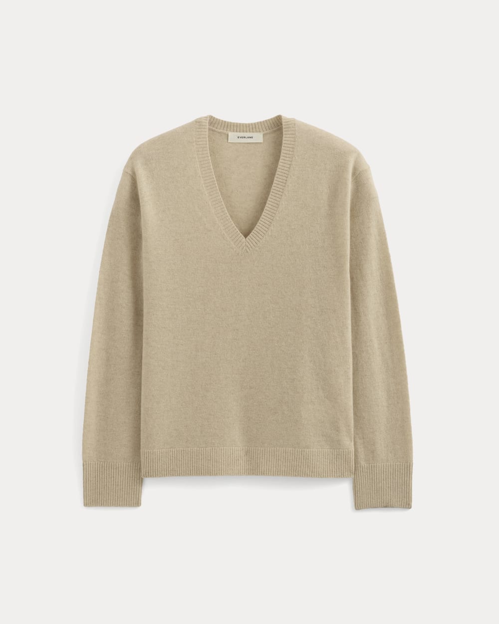 The Classic V in Cashmere | Heather Light Camel - Xxs