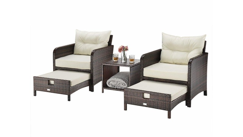 PAMAPIC 5-piece wicker patio set