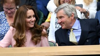 Michael Middleton and Princess Catherine attend day 13 of the Wimbledon Tennis Championships in 2021
