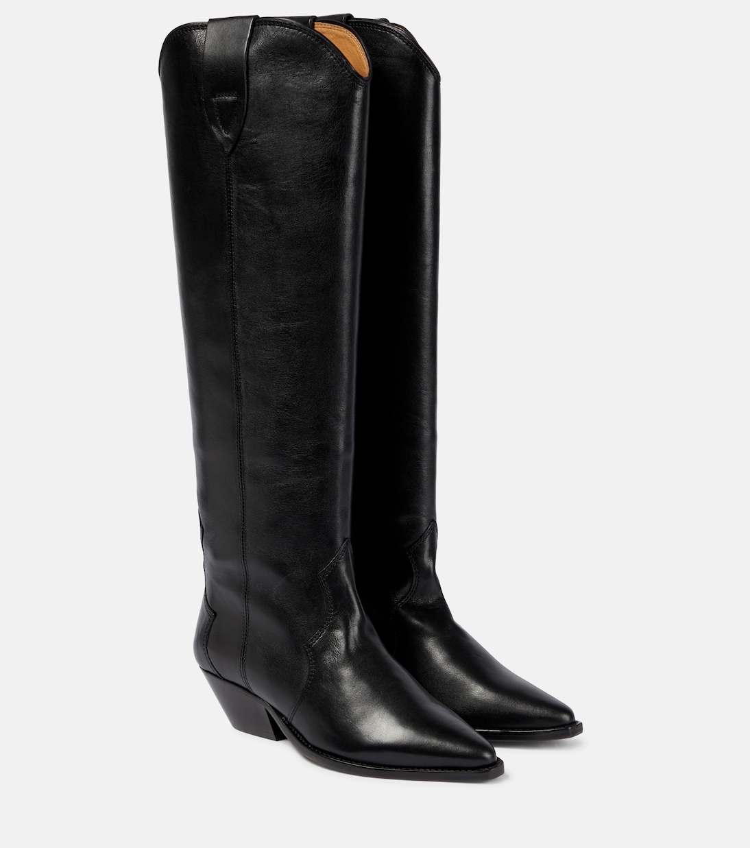 Denvee Leather Knee-High Boots