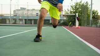 Running on a tennis court