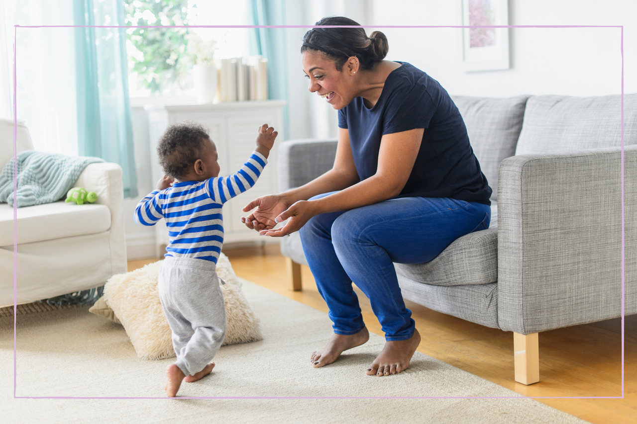 Mother celebrating developmental stages in her son