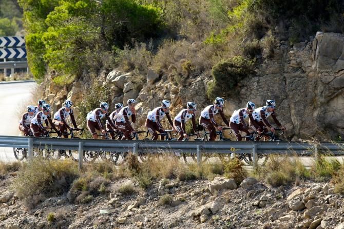The AG2R La Mondiale avoid the trafic by training in he hills