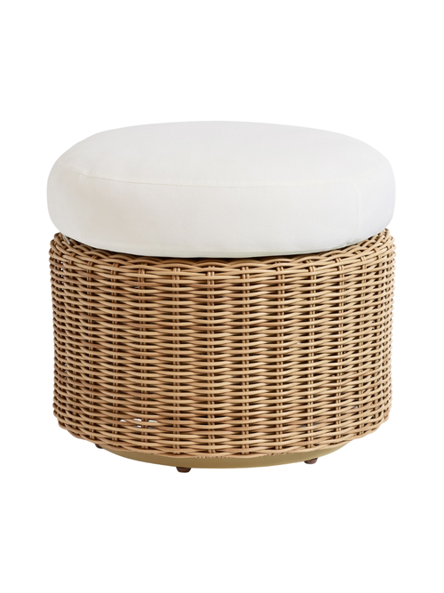 Huntington Wicker Petite Swivel Outdoor Ottoman