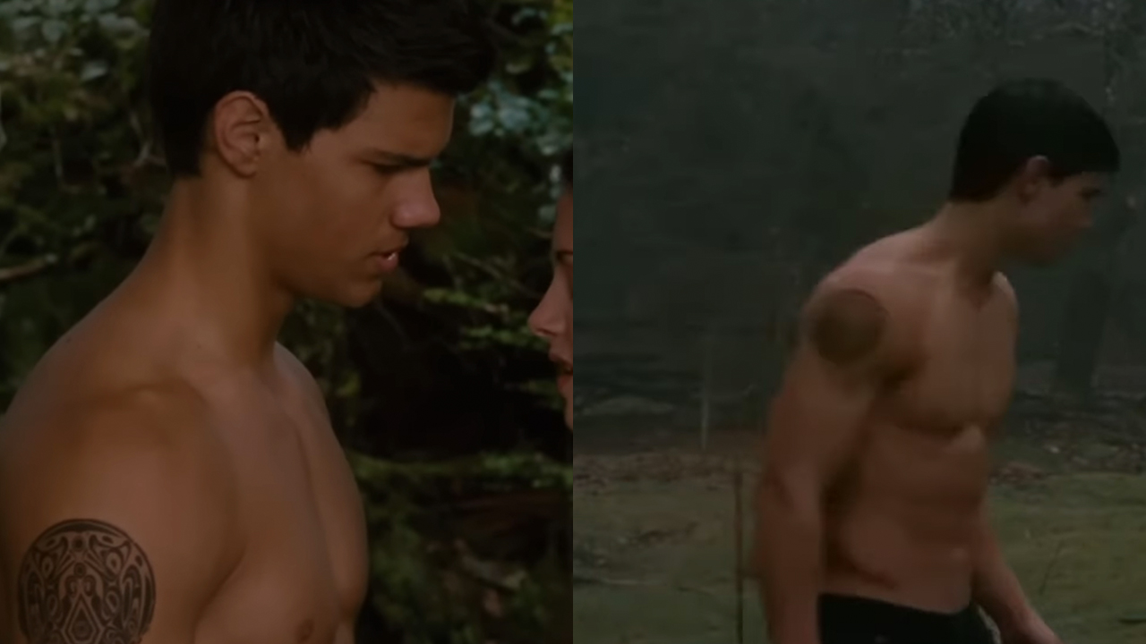Taylor Lautner in two photos from the Twilight series