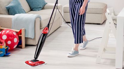 Image of Vileda Steam Mop in promotional image being used at home