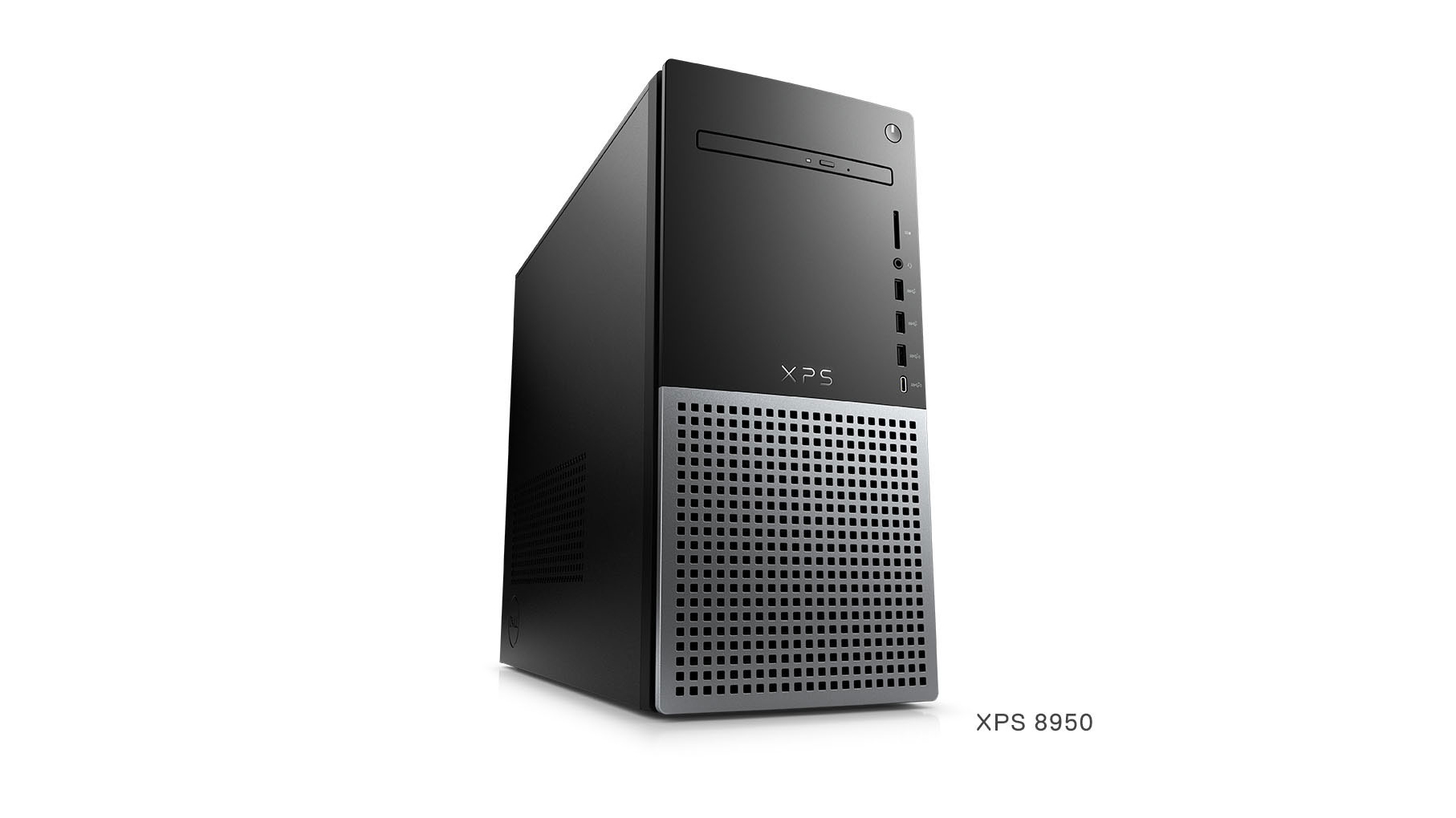 Dell computer on white background