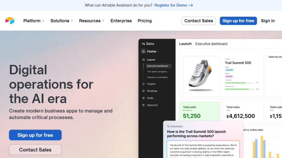 Airtable website screenshot (May 2025)