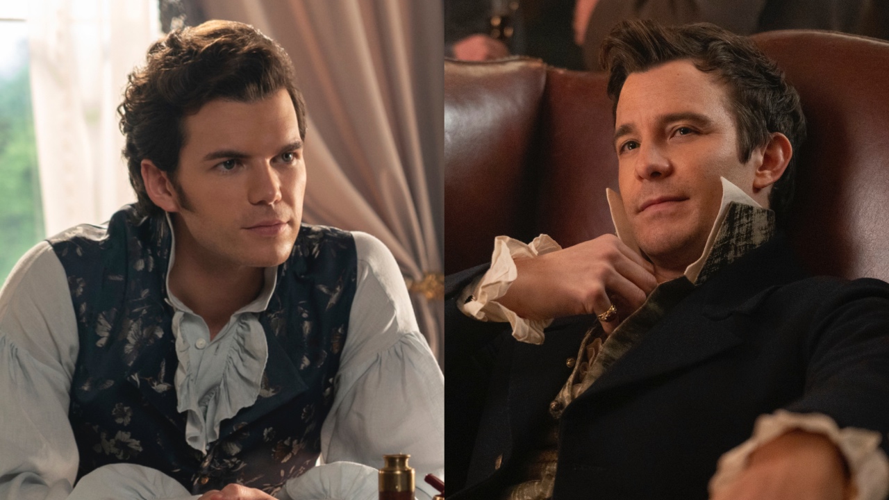 Luke Newton as Colin in Bridgerton Season 3 and Luke Thompson as Benedict in Bridgerton Season 4