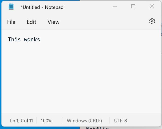 Notepad Windows 11 Spinning Cog