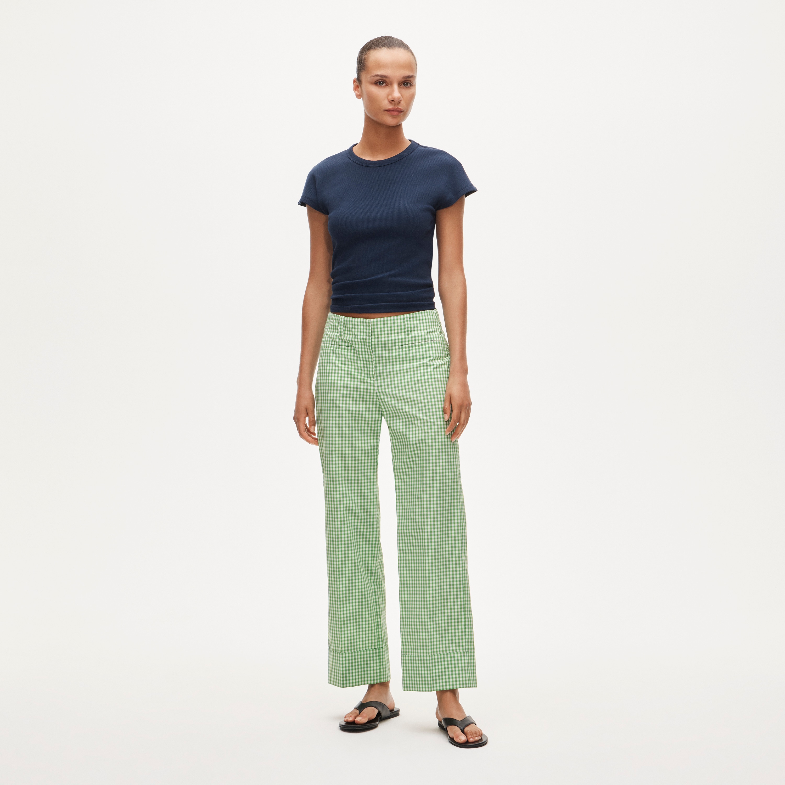 J.Crew, Cuffed Gingham Taffeta Pant