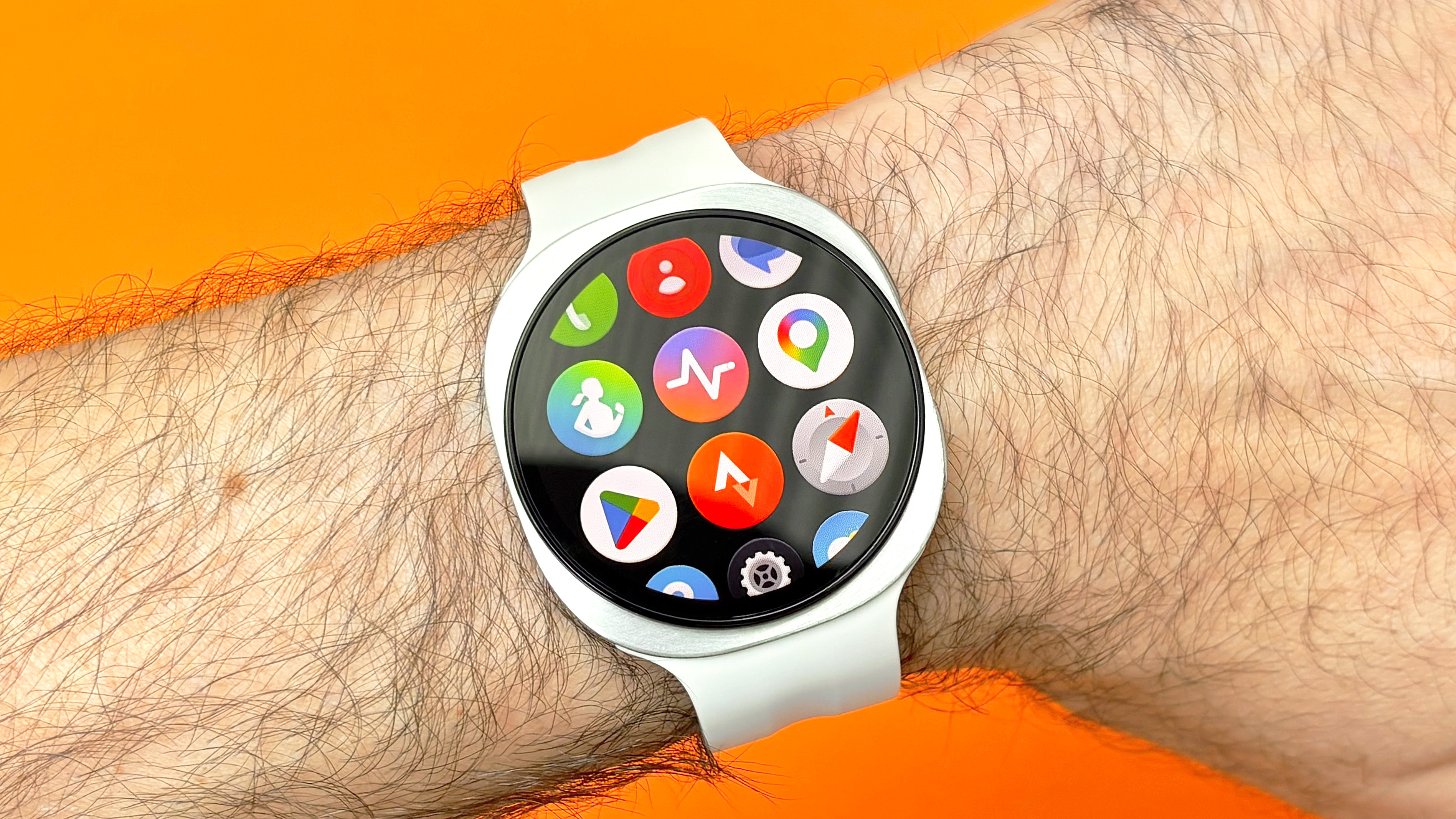 Close-up of the Samsung Galaxy Watch 9 in white