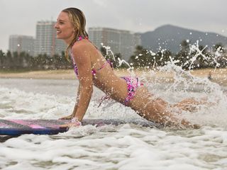 Female surfing