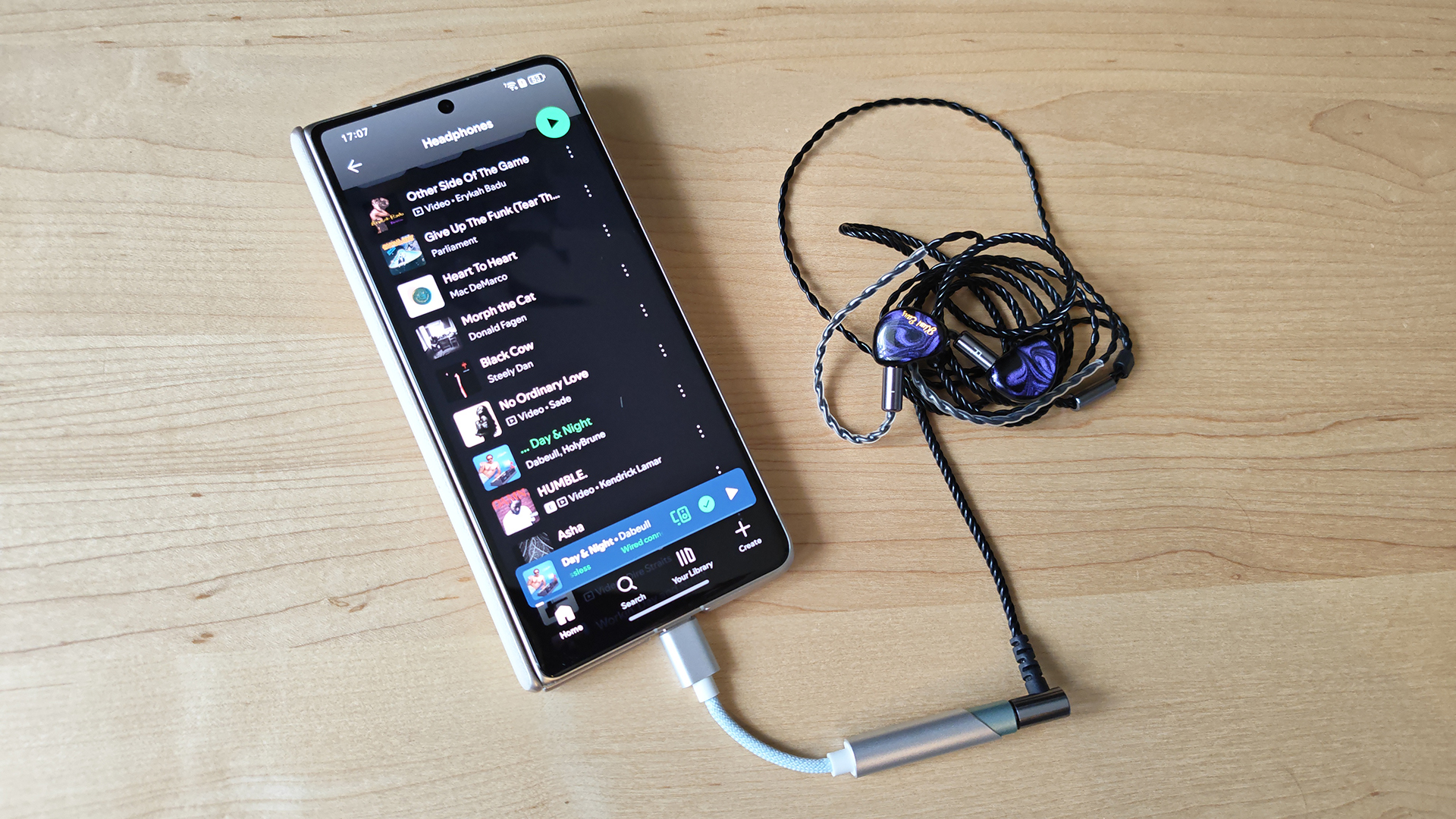 A selection of IEMs and smartphones. 