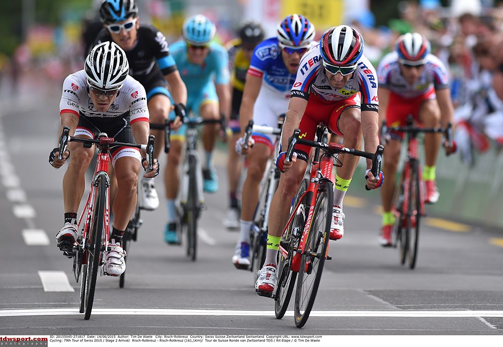 Daniel Moreno Fernandez (Team Katusha) takes the sprint for second place
