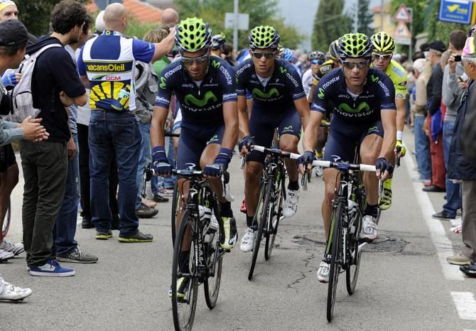 A few Movistar riders