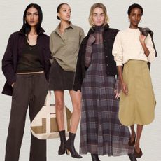 Collage of Banana Republic outfits