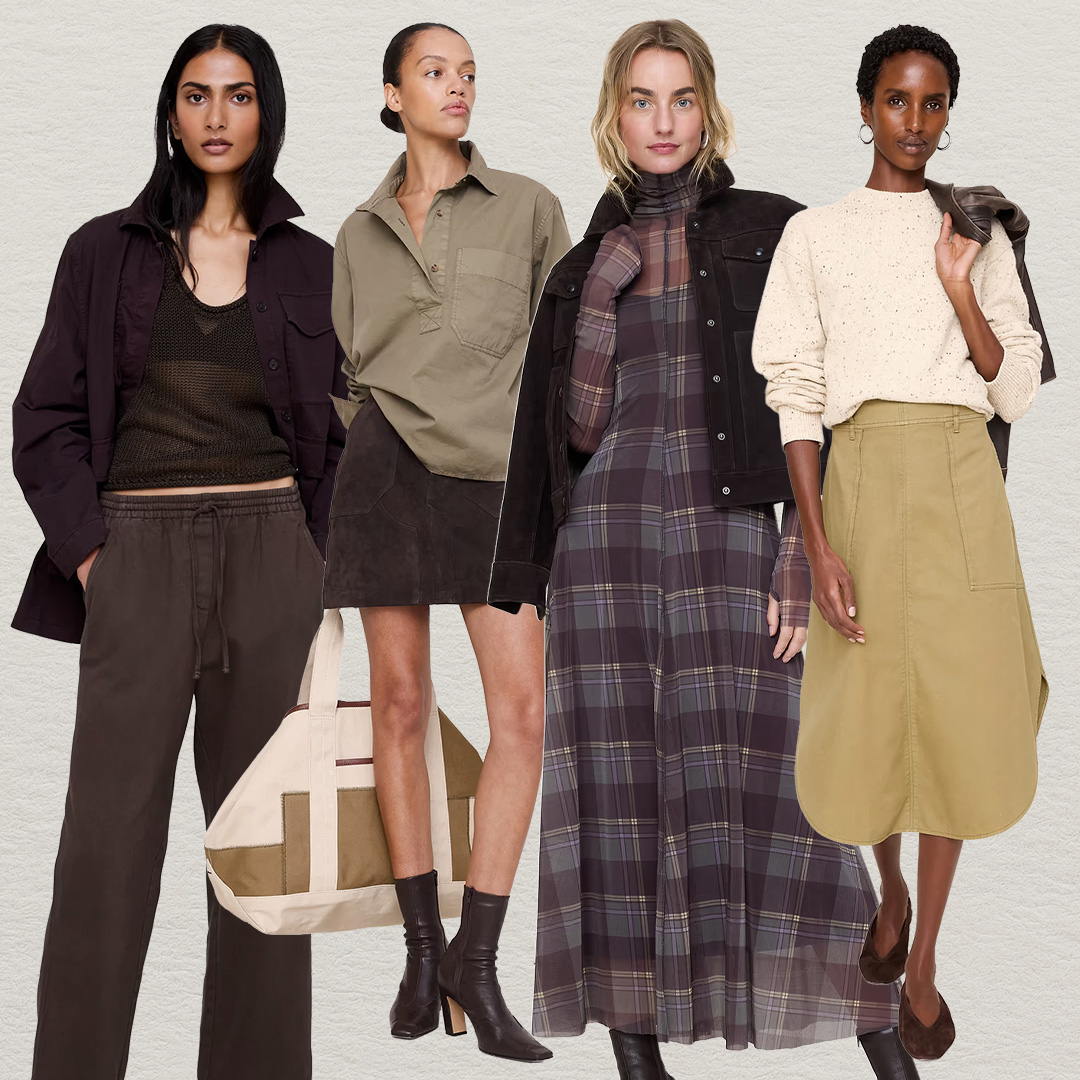 Collage of Banana Republic outfits