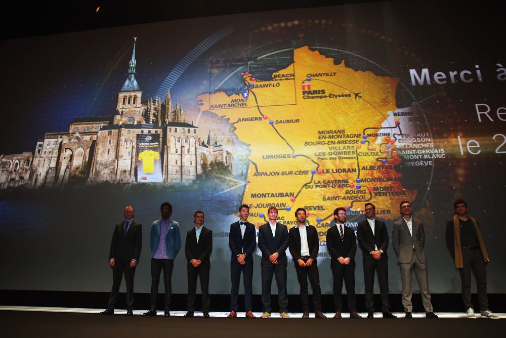 Star riders take the stage at the 2016 Tour de France presentation