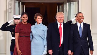 donald and melania trump arrive at white house ahead of inauguration