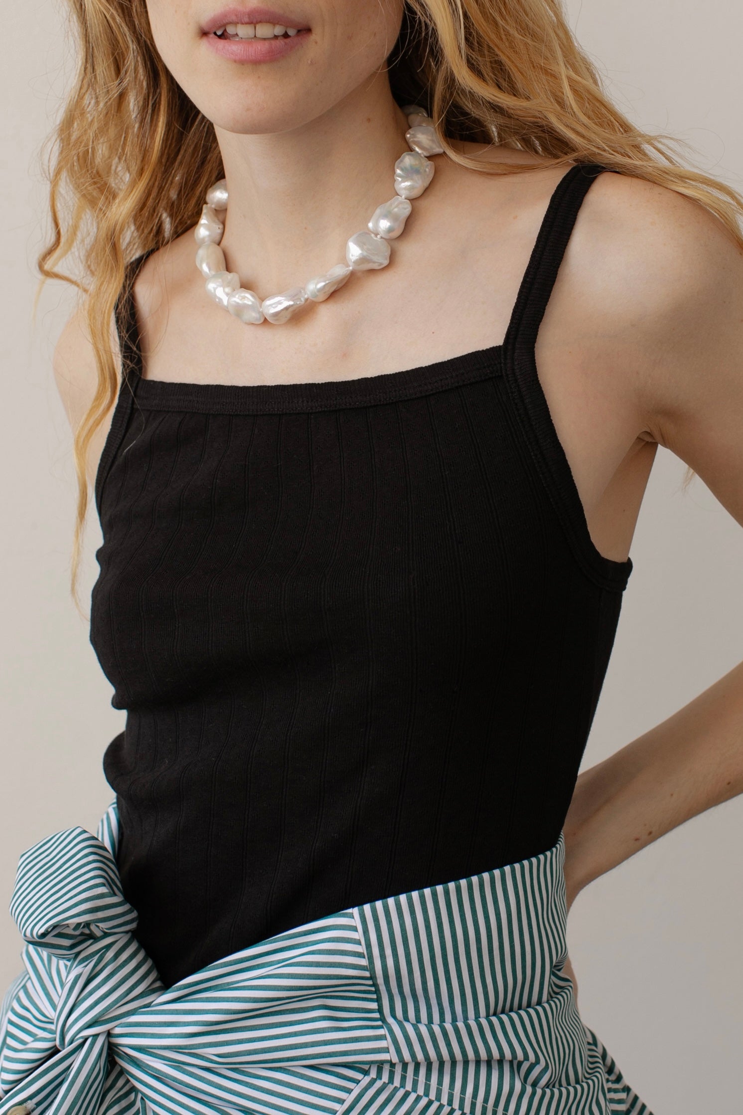 The Pointelle Square Neck Tank