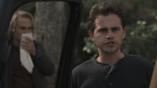 Rider Strong looking concerned in Cabin Fever