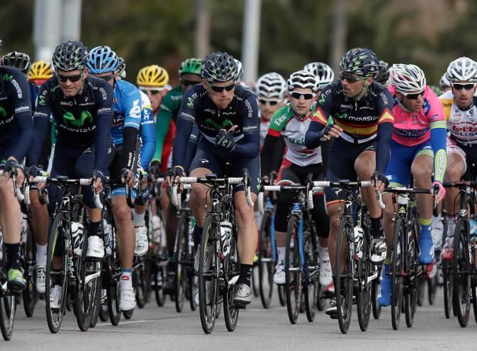 Francisco Ventoso (Movistar) was struggling to understand the instructions during Trofeo Palma